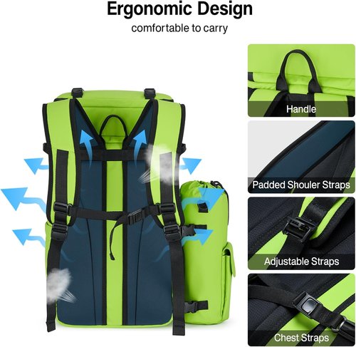 Hanke Backpack Cooler - Portable Soft Cooler for 40 Cans | Water-Resistant Insulated Picnic Backpack in Green