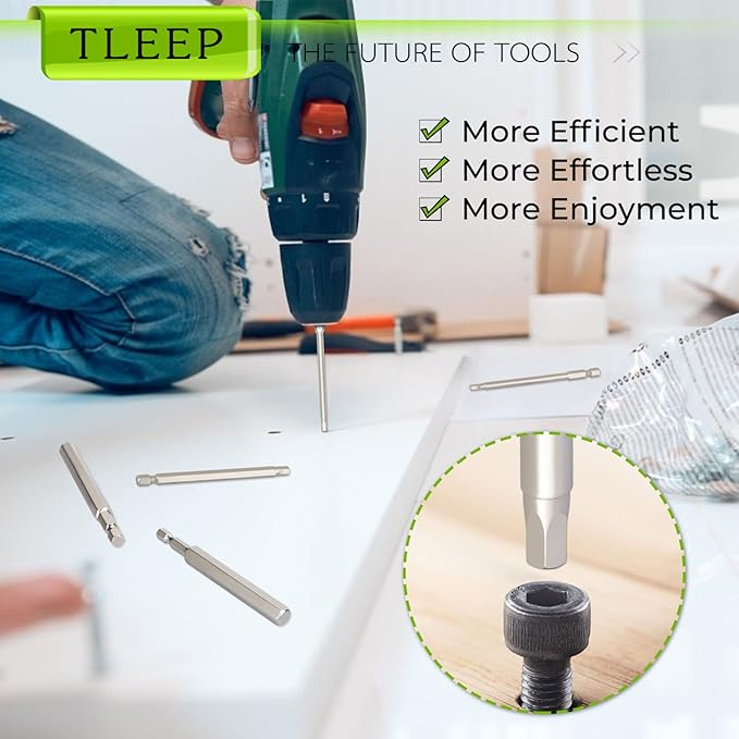 20 x 1/4 Inch Hex Head Allen Wrench Drill Bits 100MM Long, SAE 5/16” to 5/64” & Metric 12mm to 1.5mm, S2 Steel Magnetic Tips Screwdriver Socket Bit Set for Ikea Type Furniture, Silver