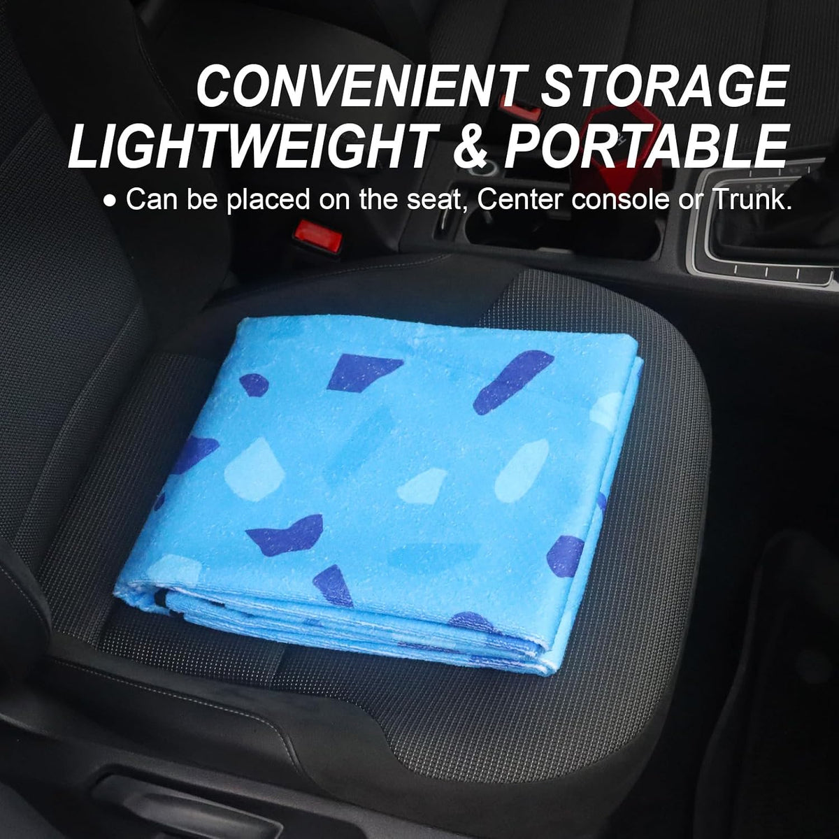 Sweat Towel Car Seat Cover Protector Front Seats for Gym Workout, Running, Swimming, Beach and Hiking, Waterproof Universal Seat Cover for Car, Trucks, Van & SUV (1, Blue Marble, Rear Seat)