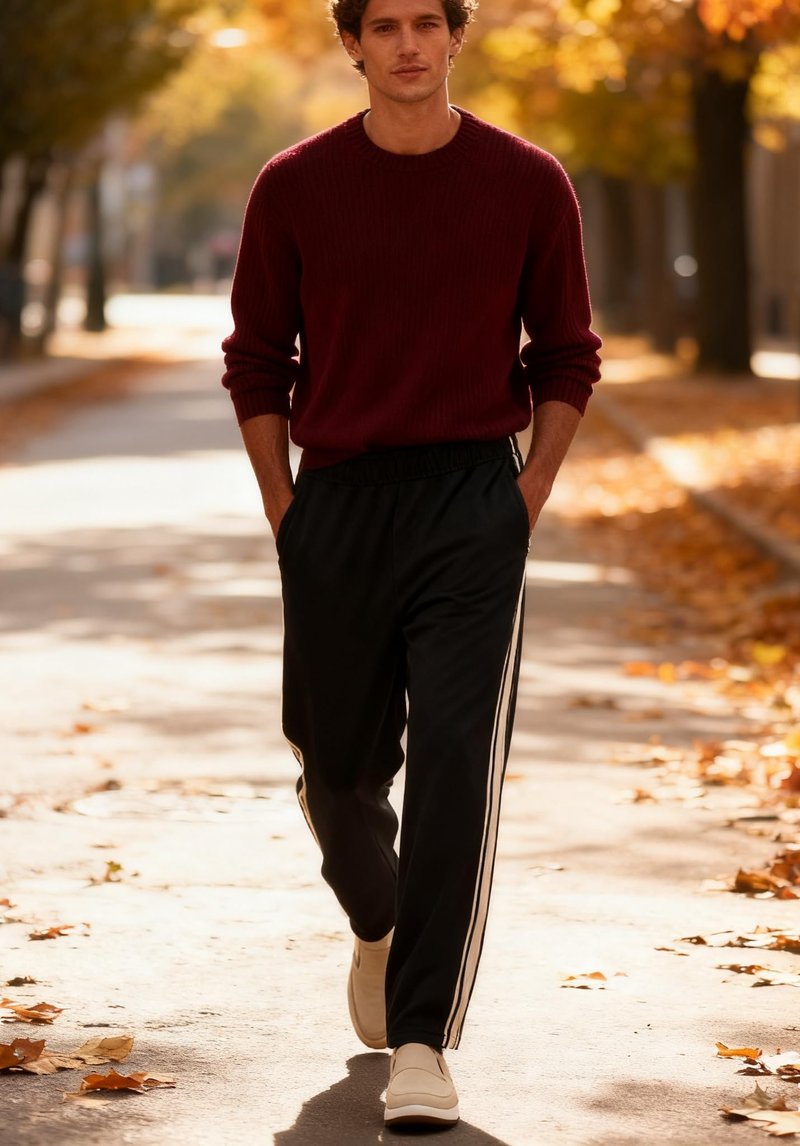 Quskc Men's Baggy Sweatpants Straight Leg Open Bottom Joggers Casual Lightweight Athletic Pants with Pockets Black