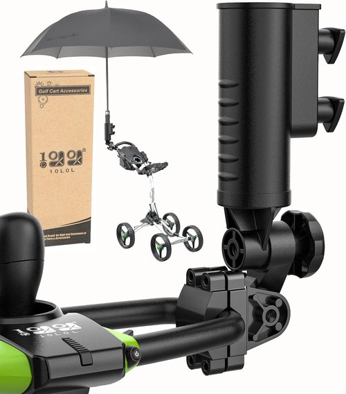 10L0L Heavy Duty Golf Push Cart Umbrella Holder - Universal Windproof Stand for Scooters, Strollers & Wheelchairs