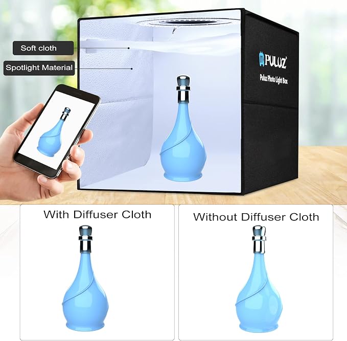 PULUZ Photo Light Box, Tri-Color Dimmable Light Shooting Tent Box