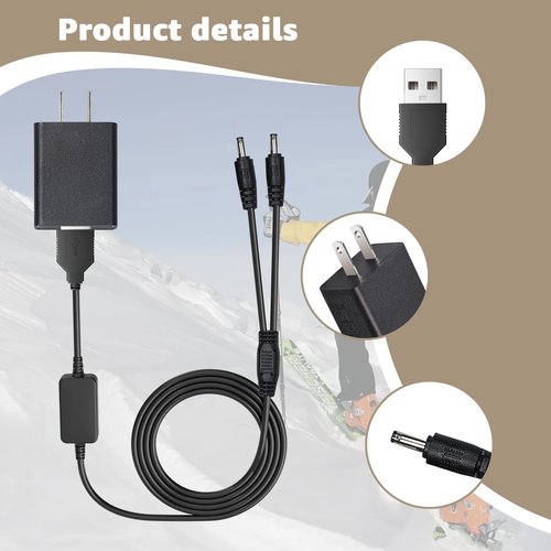 Aomitop 8.4V Heated Gloves Charger - Compatible with Savior Snow Deer Sun Will Heated Gloves, Heated Socks,Heated Vest Battery Power Cord