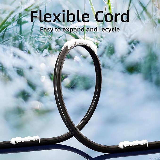 YOJOE 3-Outlets Indoor Outdoor Extension Cord with Lighted End, 3 Prong 15A Weatherproof Power Cord, 12 Gauge Heavy Duty 10 ft Black Extension Cord Multiple Outlets, 12/3 SJTW UL Listed