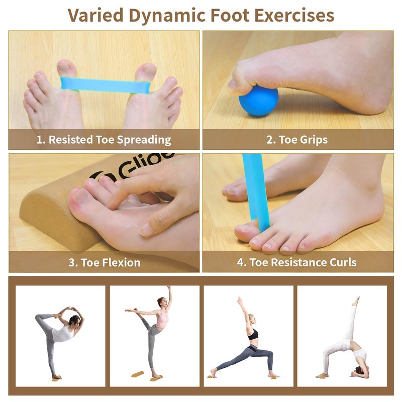 Upgraded Balance Trainer, Cork Balancing Board with User Guide-12In, Foot Ankle Strengthener Calf Stretcher, Plantar Fasciitis Bunion Arch Relief, Stability Trainer Double Leg Foot Strength Equipment