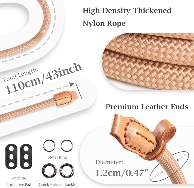 VOVMOEYA Nylon Braided Camera Rope Strap, Camera Neck Shoulder Strap
