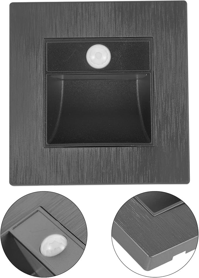 PRETYZOOM LED Recessed Motion Sensor Step Light for Indoor Stairs Warm White Aisle Lighting 3-Pack for Hallways Bedrooms and Decks