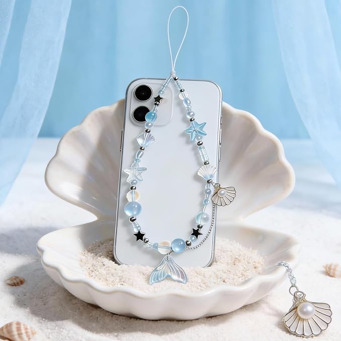 Cute Beaded Camera Wrist Strap for Phone, Digital Camera Charm Lanyard
