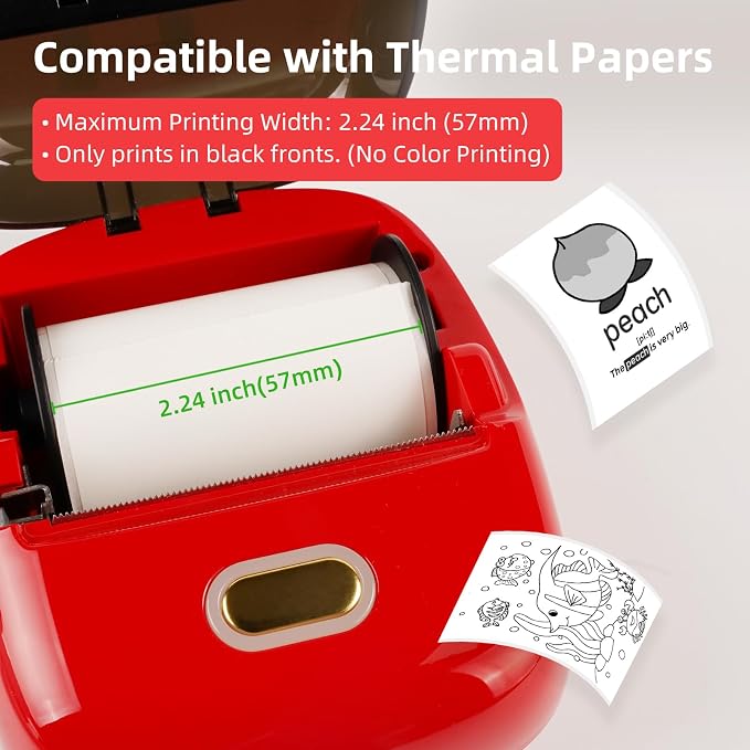 ORGSTA Sticker Printer, 300 DPI Ultra-Clear Mini Portable Sticker Maker