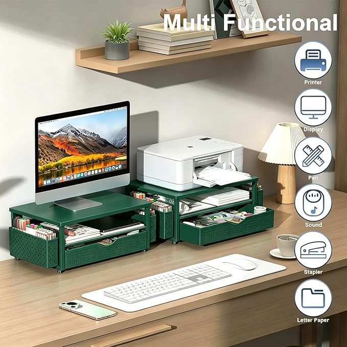 Spacrea Desk Organizer and Accessories, Computer Monitor Stand Riser
