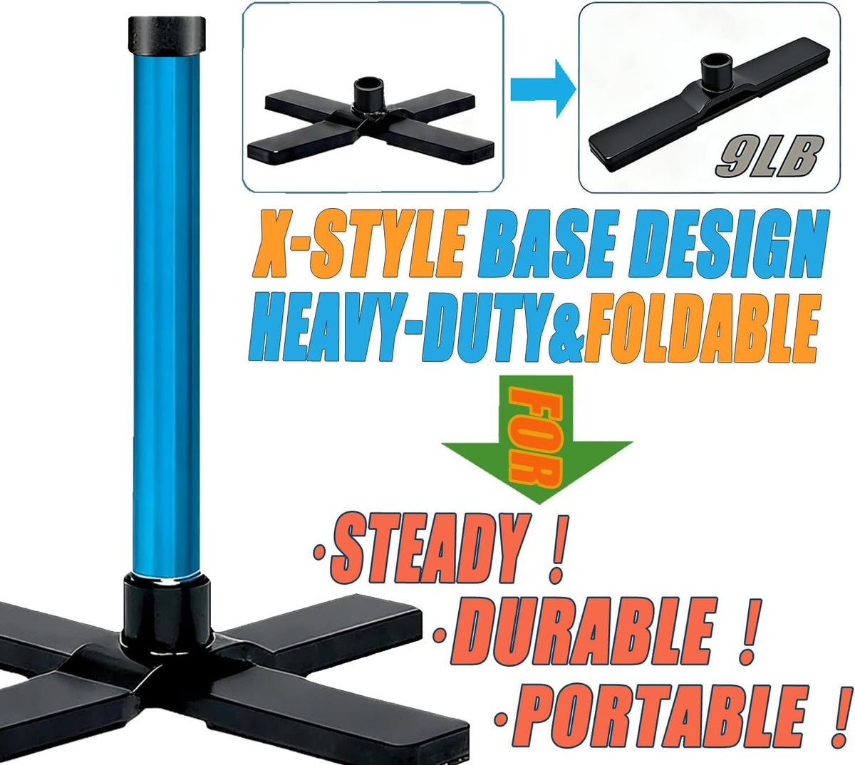TARUMG Portable Baseball Batting Tee - Adjustable Height 25-47 Inches | Heavy-Duty Design for All Ages