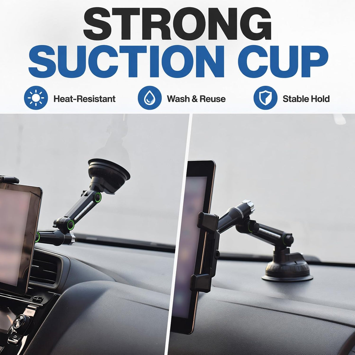 5 in 1 Car Phone Holder, Auto Windshield Dashboard Smartphone Mount
