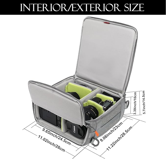 Camera Insert Bag, Shockproof &Pressure-proof Dual Opening Padded Camera Lens