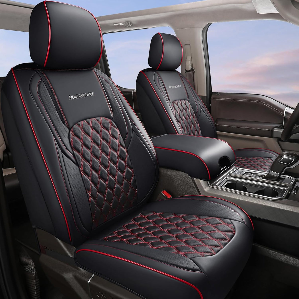 HHuidasource Wrangler JK Seat Cover 4 Door, Leather Custom Car Seat Covers