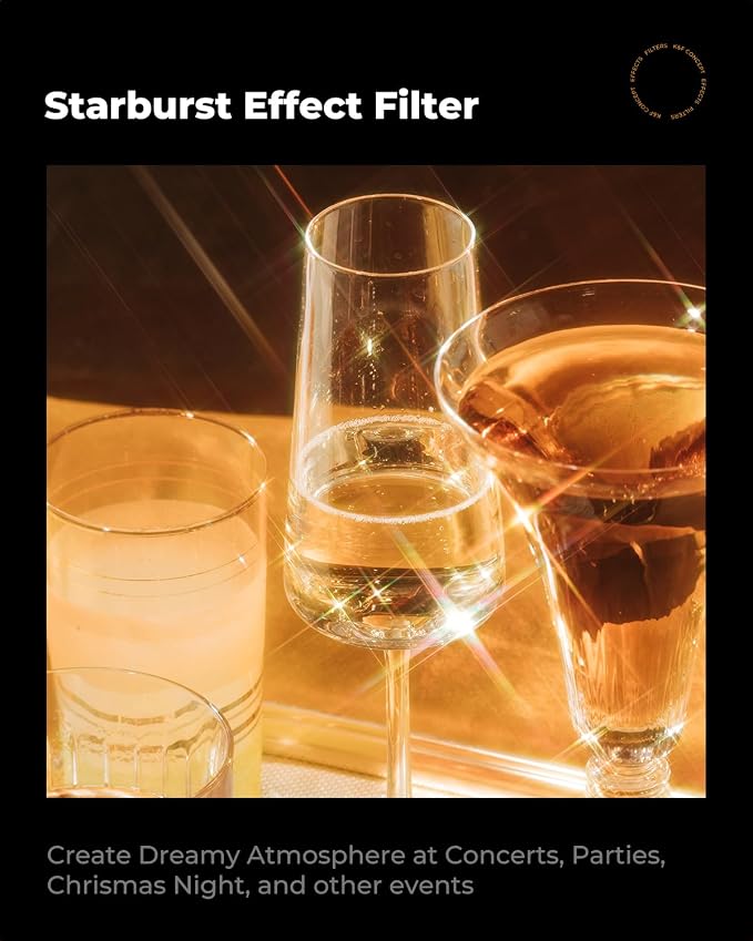 K&F CONCEPT 49mm Variable Star Filter Cross Screen Starburst Filter 4, 8 Points