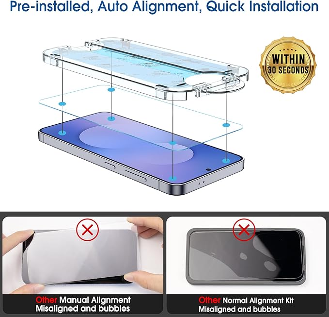 amFilm Auto-Alignment OneTouch for Samsung Galaxy S25 FE 6.7'' Screen Protector