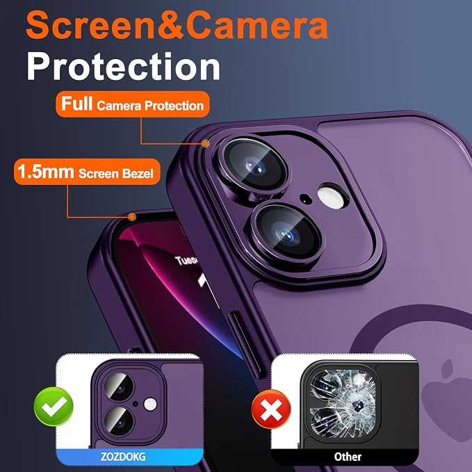for iPhone 16 Plus Case with Privacy Screen Protector and Camera Protection