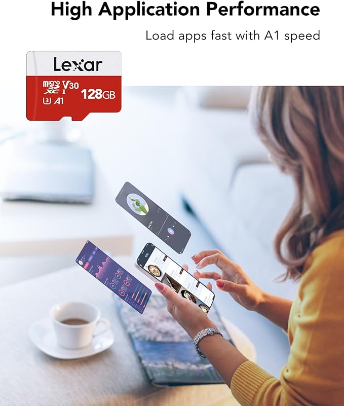 Lexar E-Series 128GB Micro SD Card 3 Pack, microSDXC UHS-I Flash Memory Card