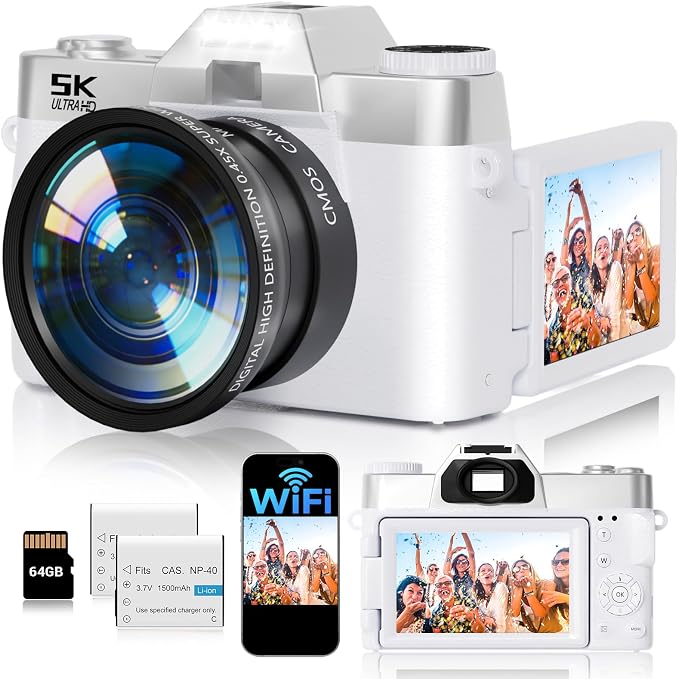 Digital Camera, UHD 75MP 5K for Photography