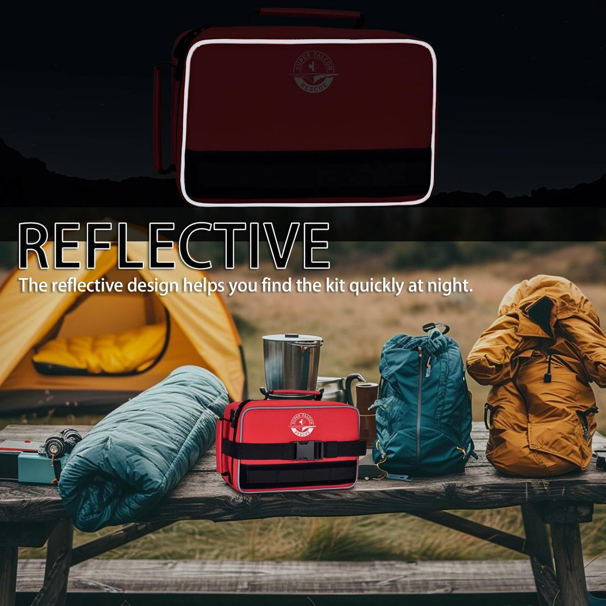 Waterproof First Aid Kit 418Pcs for Car Home Outdoor Emergency Survival | Color-Coded Organized Pockets, Dual-Handle Design; Waterproof Material for Car Home Hiking Backpacking and Daily Emergencies