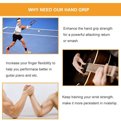 COVVY Hand Grip Strengthener,3 Pack (150,200,250lbs) Grip Strength Trainer Forearm Strengthener Hand Strengthener for Home Gym & Office Silver