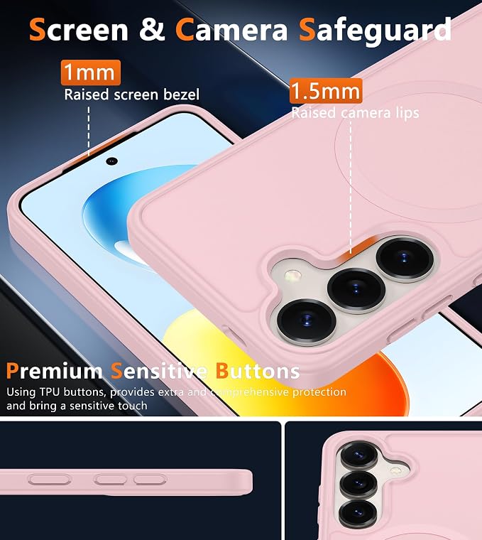 FNTCASE for Samsung Galaxy S25 Case: for Galaxy S24 Cases Magnetic Military