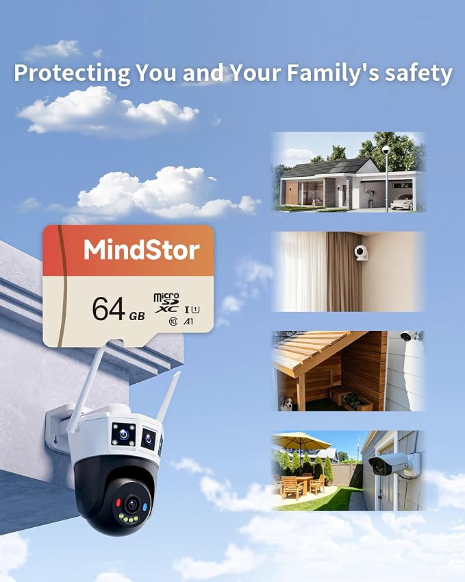 Micro SDXC 64GB Memory Card, MindStor 90MB/s Read Speed TF Card