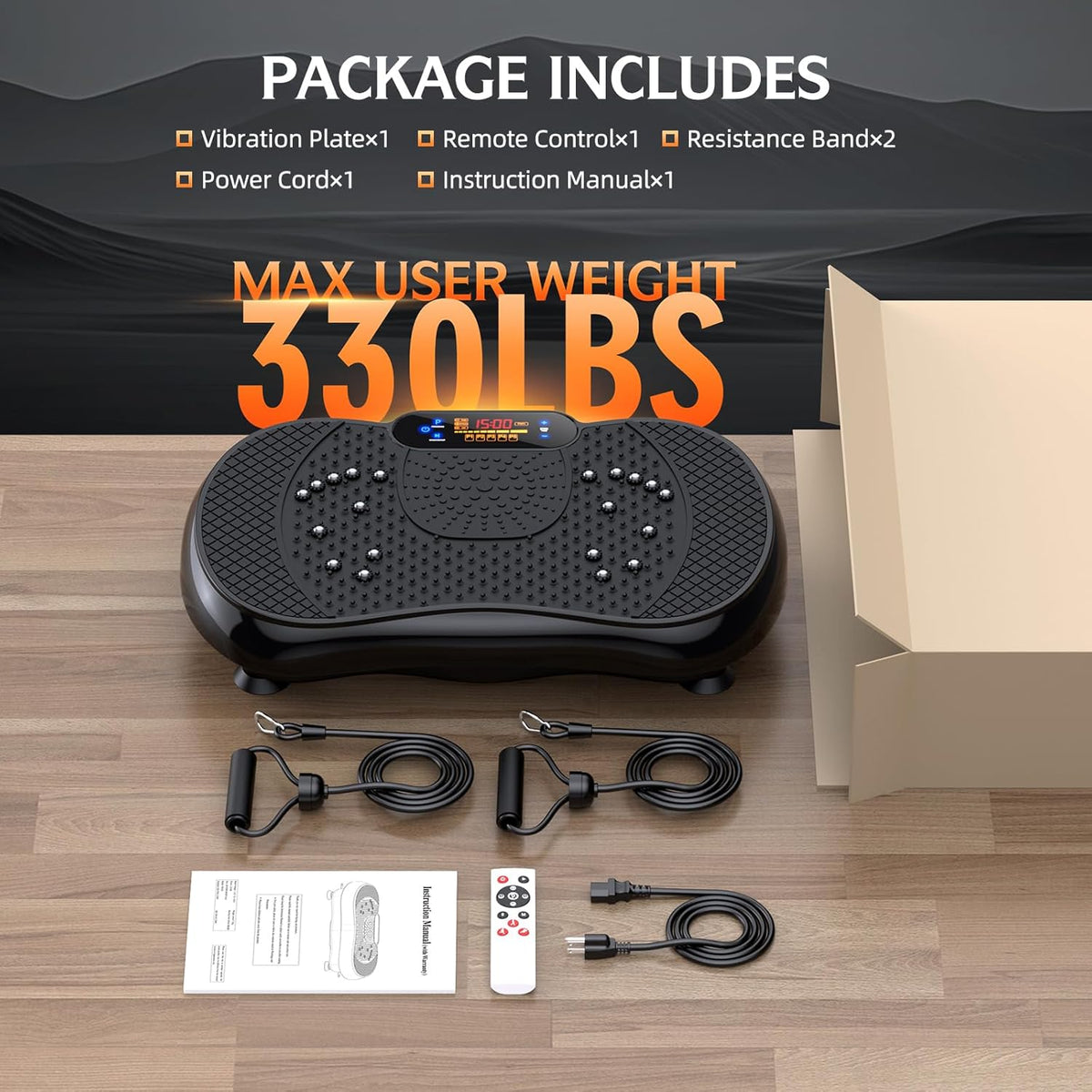 PBYRD Vibration Plate Exercise Machine - Full Body Workout & Lymphatic Drainage | 330lbs Capacity