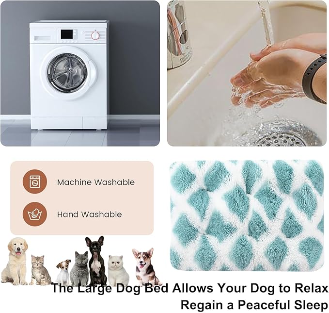Dog Crate Mat, Dog Bed for Large Dogs, Comfy Fluffy Kennel Pad Anti-Slip for Dog beds & Furniture, Quilted Dog Bed for Pets for Medium/Small Dogs Cats (Color : A1, Size : 36x25)