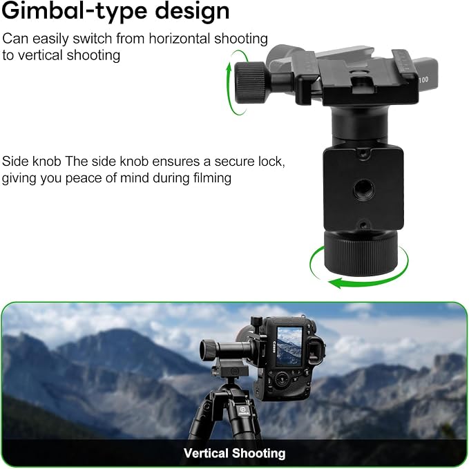 Monopod Gimbal Head with Arca-Swiss Dovetail Quick Release Plate | Rapid