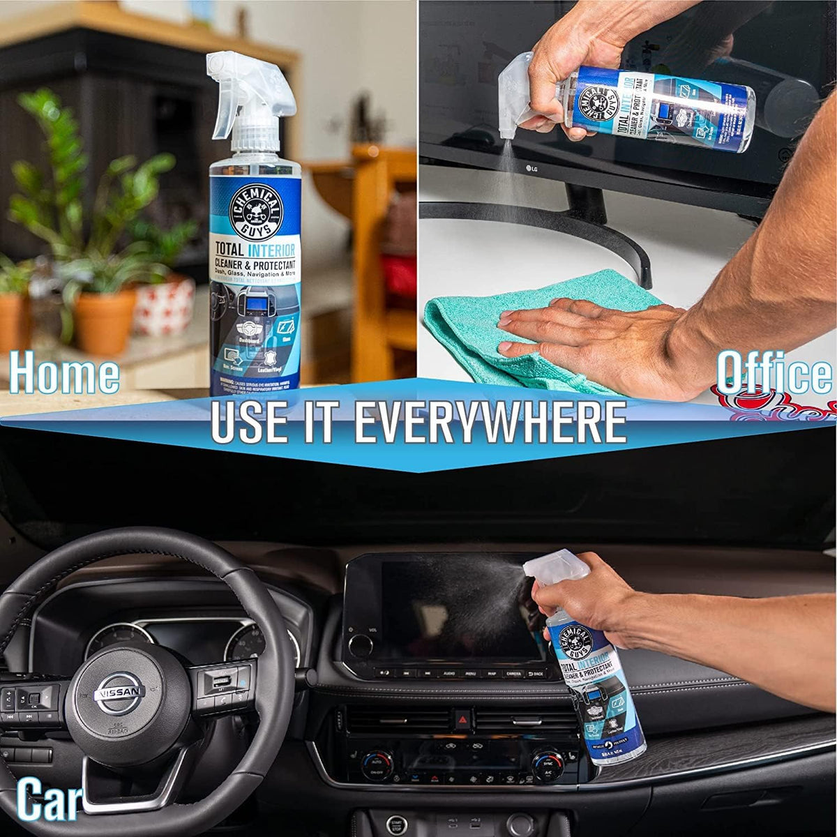 Chemical Guys SPI220 Total Interior Cleaner and Protectant, 128 fl oz (1 Gallon) with 16 fl oz Spray Bottle (2 Item Bundle) Safe for Cars, Trucks, SUVs, Jeeps, Motorcycles, RVs & More