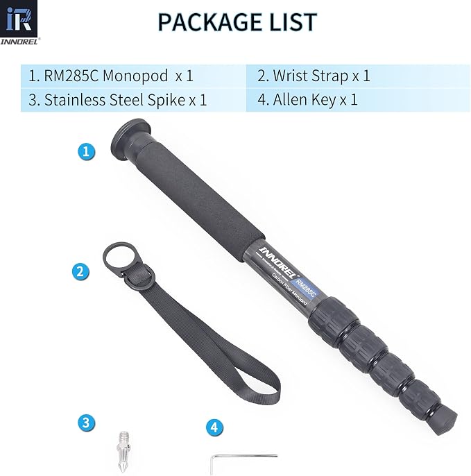Carbon Fiber Camera Monopod INNOREL RM285C Professional Portable Compact