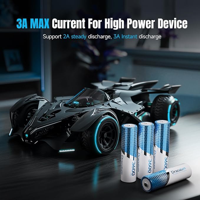 Rechargeable Lithium AA Batteries 8-Pack
