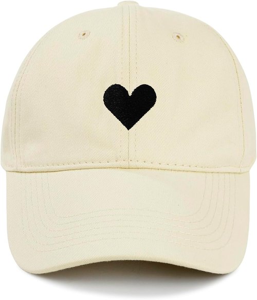 American Trends Women's Baseball Cap - Cute Heart Design, Adjustable Cotton Hat for Everyday Wear