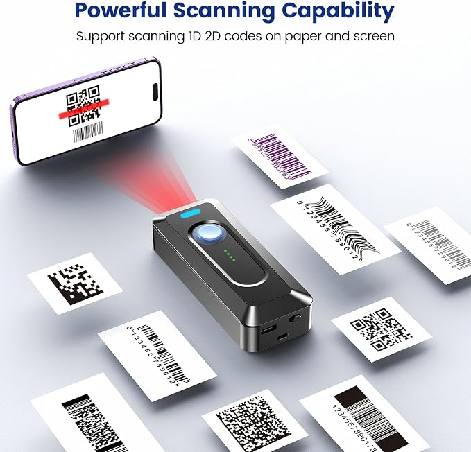 Eyoyo 2D Bluetooth Barcode Scanner: Portable QR Scanner