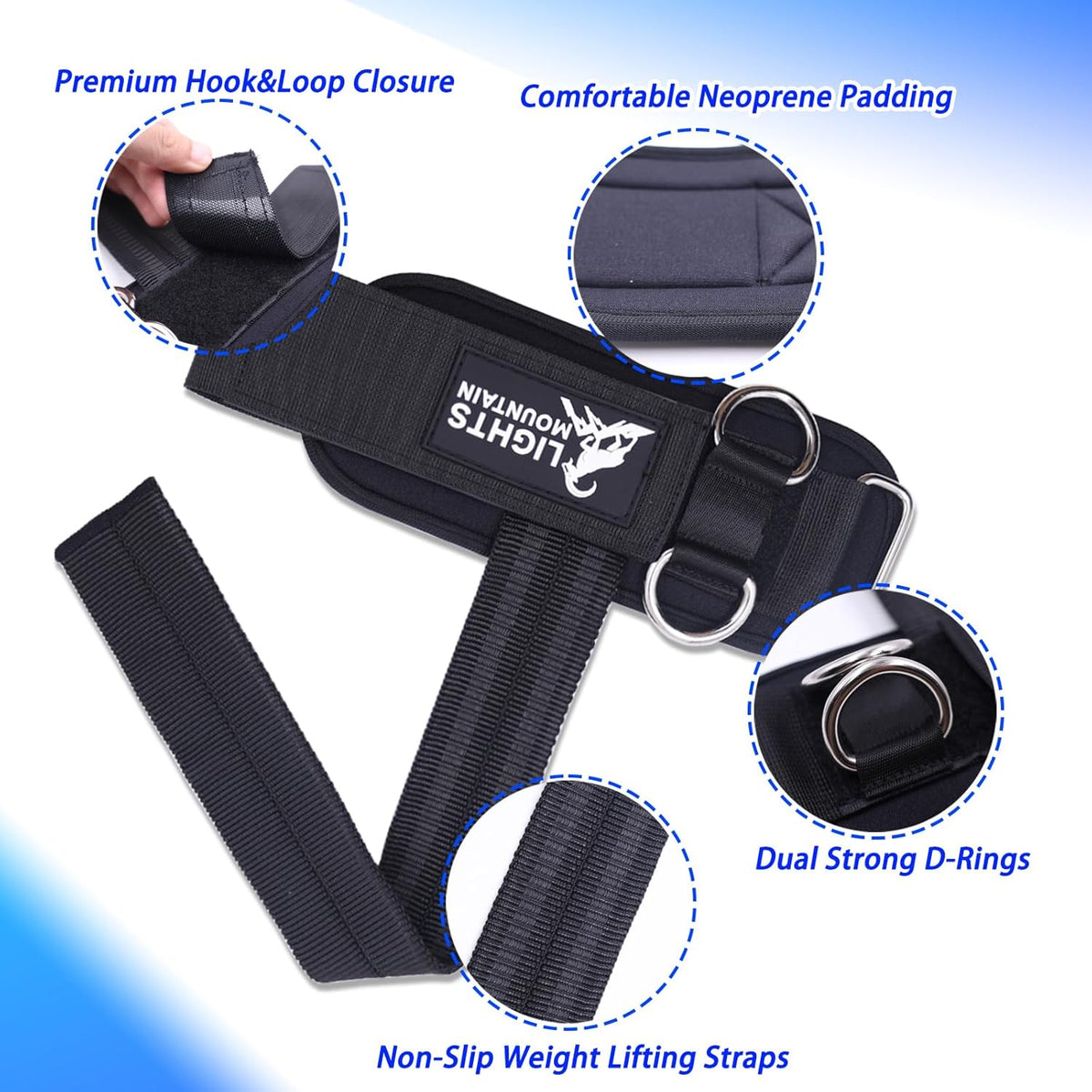 Skiennix Non-Slip Lifting Straps - Durable Wrist Cuffs for Weightlifting | Double D-Ring Design