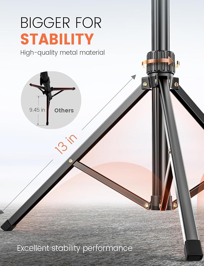 Pnitri 71'' Phone Tripod Stand, Extendable Reinforced Aluminum Phone Stand