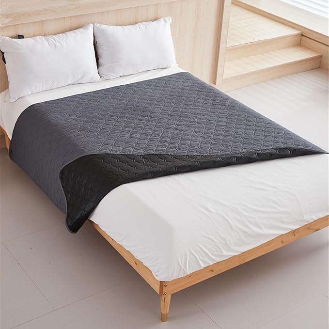 GIBZ Waterproof Dog Bed Blanket Cover Anti Slip Pet Furniture Protector Washable Large Washable Quilted Mat for Indoor, Dark Grey, 170x200cm