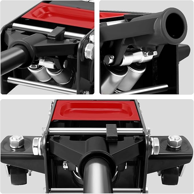 PM PERFORMOTOR Low Profile Hydraulic Trolley Service/Floor Jack, 3 Ton (6000 lbs) Capacity, Lifting Range 3"-20",Black,PM-TOL-FJ30-BK
