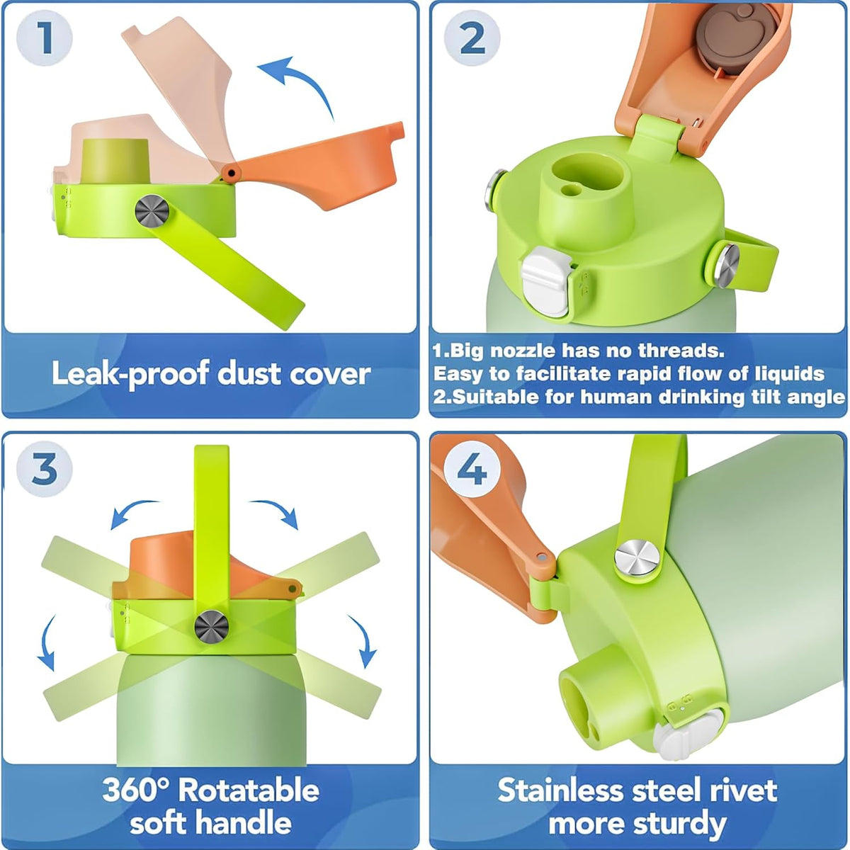 Owala 2-in-1 Replacement Lid - Leak-Proof, BPA-Free Top for 16oz, 24oz, 25oz, 32oz, 40oz Cups