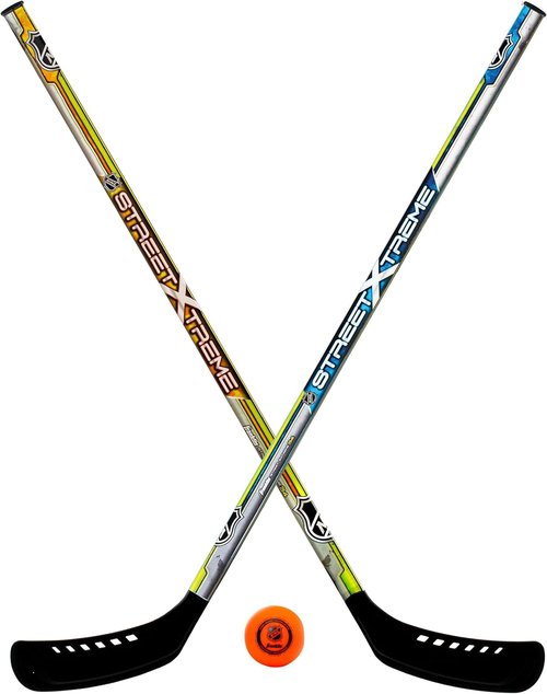 Franklin Sports NHL Kids Street Hockey Stick Set - (2) Youth Sticks & (1) Roller Hockey Ball | Ideal Starter Set