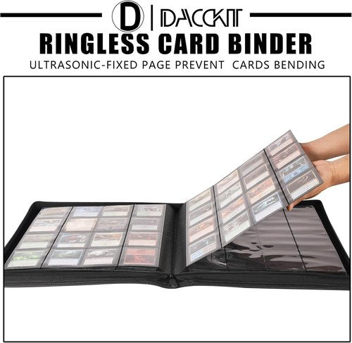 D DACCKIT Card Binder - 16 Pocket Ringless Album for 1024 Trading & Sports Cards | Classic Orange
