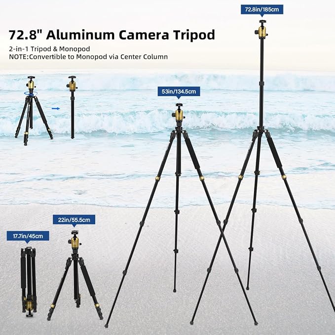 Geekoto 73-Inch Camera Tripod