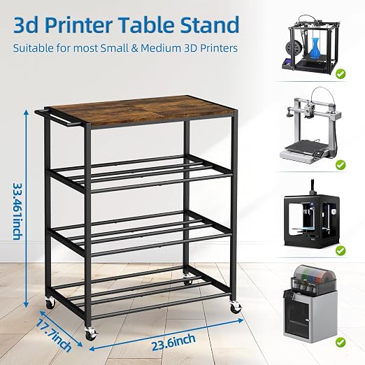 3D Printer Stand with Filament Storage Rack