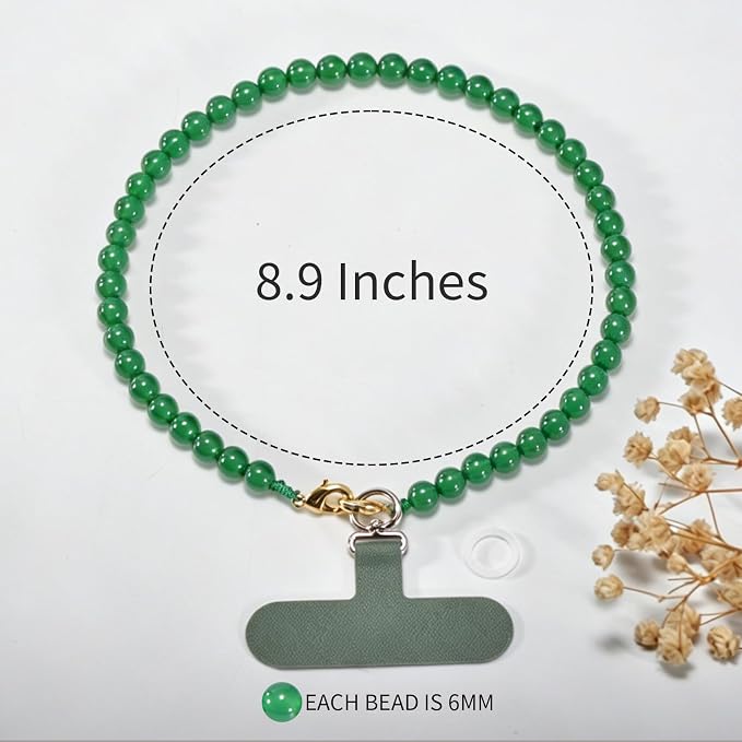 Agate Beaded Phone Wrist Strap for Women Men Stone Beads Charm Handmade
