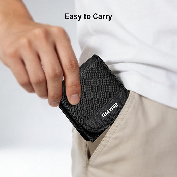 NEEWER 82mm Filter Case, Trifold Foldable Splash Resistant Protective Carry