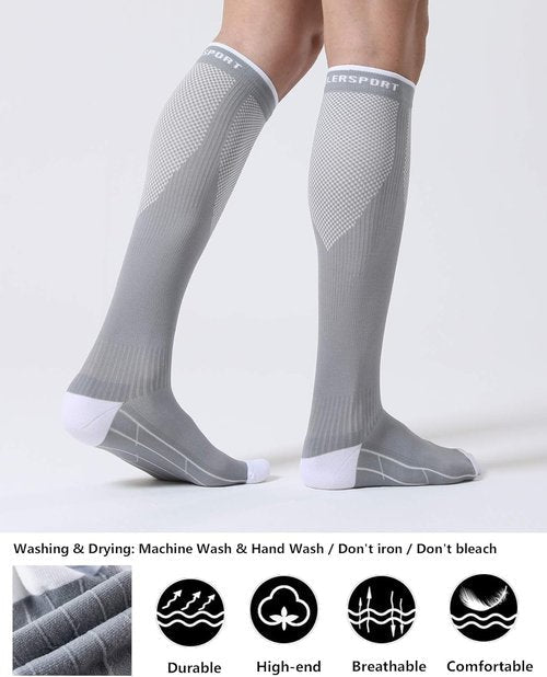 CS CELERSPORT Compression Socks - 20-30 mmHg Support for Men & Women | 3 Pairs for Running