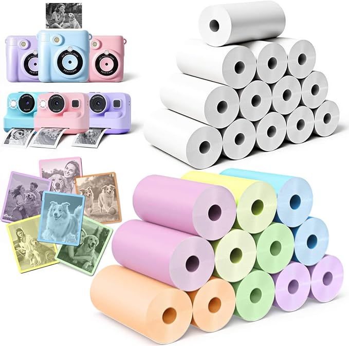 25 Rolls Instant Camera Refill Print Paper, HD Kidizoom Print Camera Paper