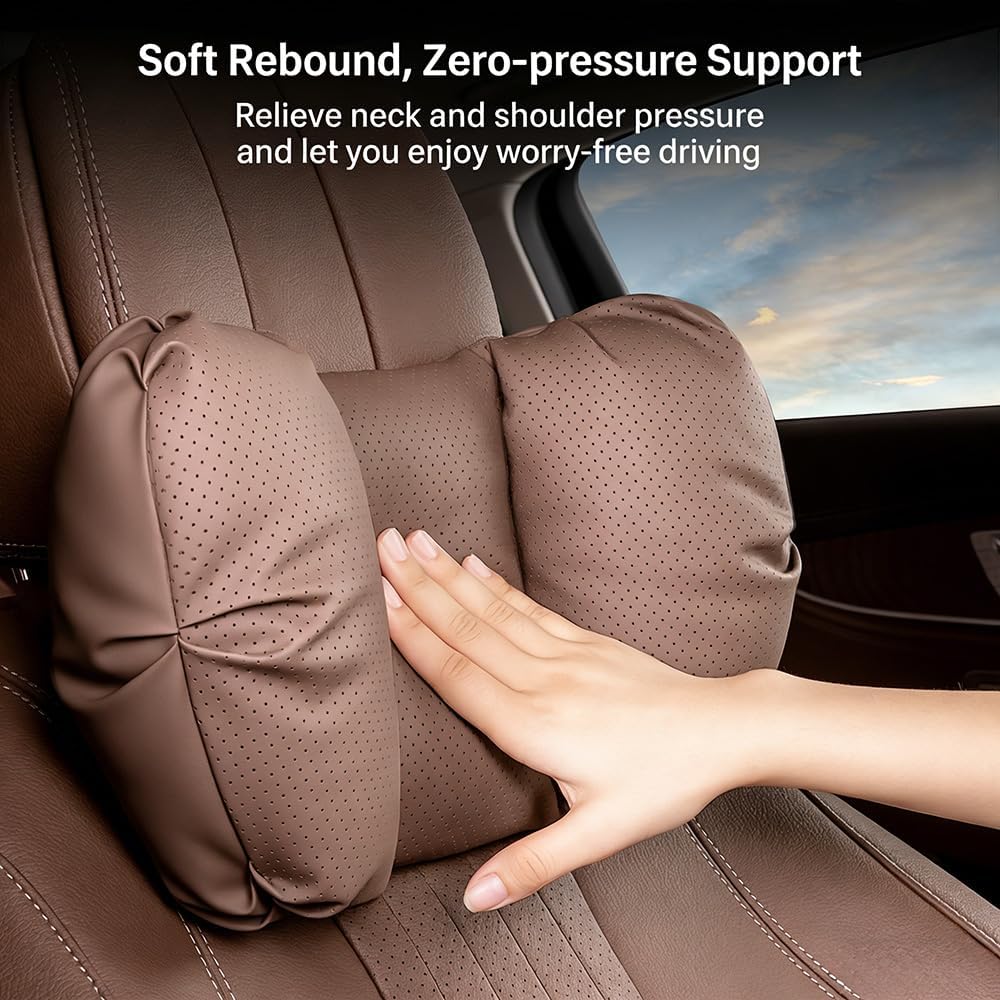 Car Neck Pillow & Lumbar Support for Rivian R1T 2025-2026 Ergonomic Breathable Mesh Auto Seat Back Cushion Headrest,Black-Neck & Lumbar Set
