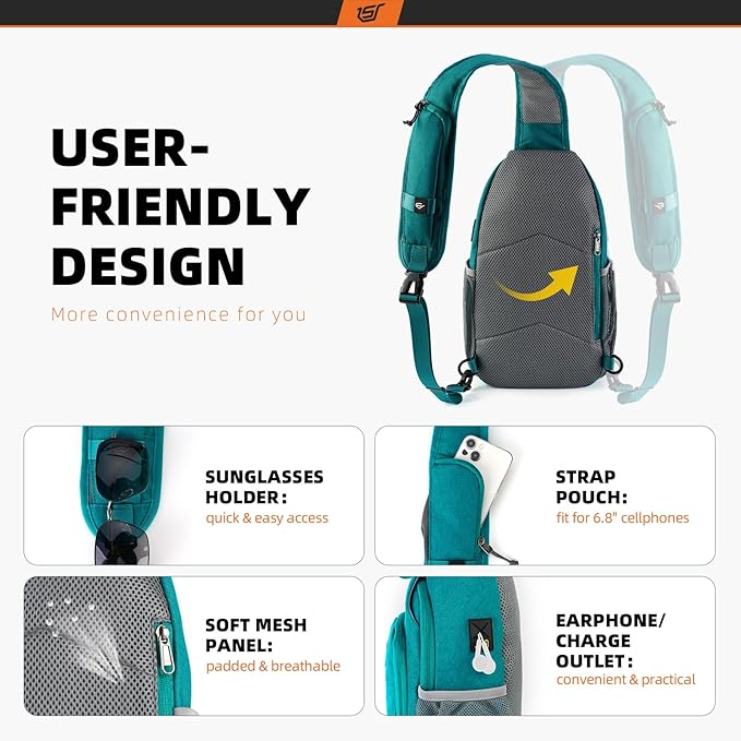 SKYSPER Sling Bag RFID Crossbody Sling Backpack Cross Body Shoulder Bag Travel